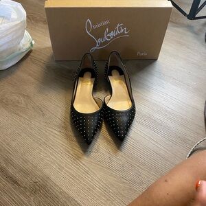 Christian Louboutin Black and Red Flats